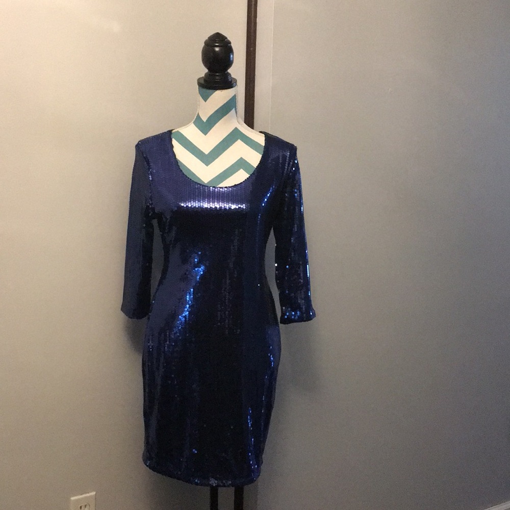 Dark Blue H&M Sequin Bodycon Dress